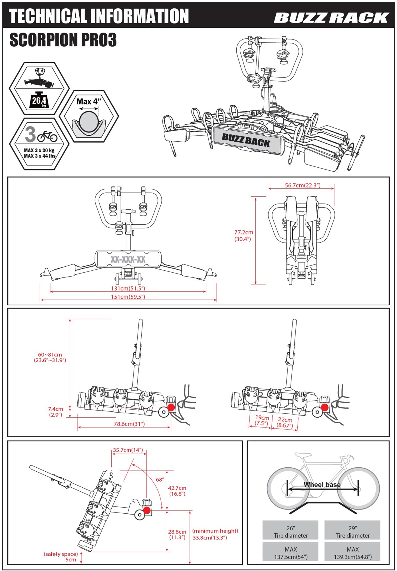 Buzzrack Scorpion PRO 3 - Fahrradträger Buzzrack