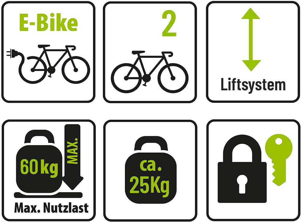 Eufab Bike Lift - elektrisch absenkbarer Fahrradträger Eufab